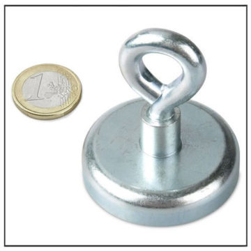 Neodymium Mounting Eyelet Magnet Ø48 mm Neodymium Mounting Eyelet Magnet Ø48 mm