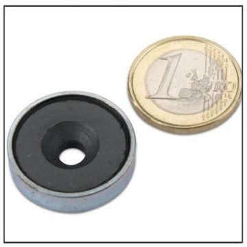 Ferrite Pot Magnets Countersunk Hole Ø 25 x 7 mm