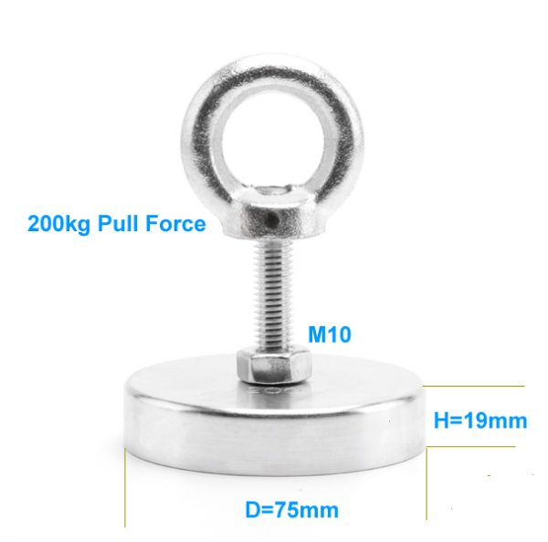 200kg-Pull-Force-M10-One-Side-Treasure-Salvage-Magnet-size-drawing