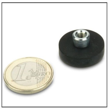 Rubber Covered Threaded Bushing Pot Magnets Ø22mm
